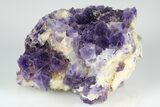Purple, Cubic Fluorite Crystals with Quartz - Berbes, Spain #183832-1
